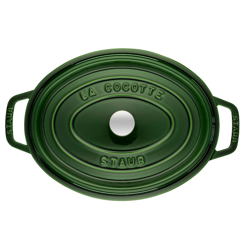 Staub Cast Iron Oval Cocotte, Basil, 5.75 qt