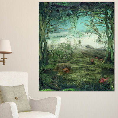 « green forest glade », impression sur toile tendue