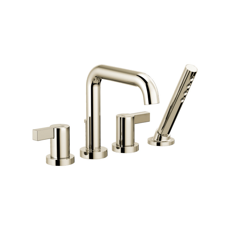 Litze® Roman Tub Faucet, Polished Nickel, Extended Lever