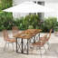 Rectangular Metal Outdoor Dining Table With Umbrella Hole , 67'' in. W 30.5'' in. D