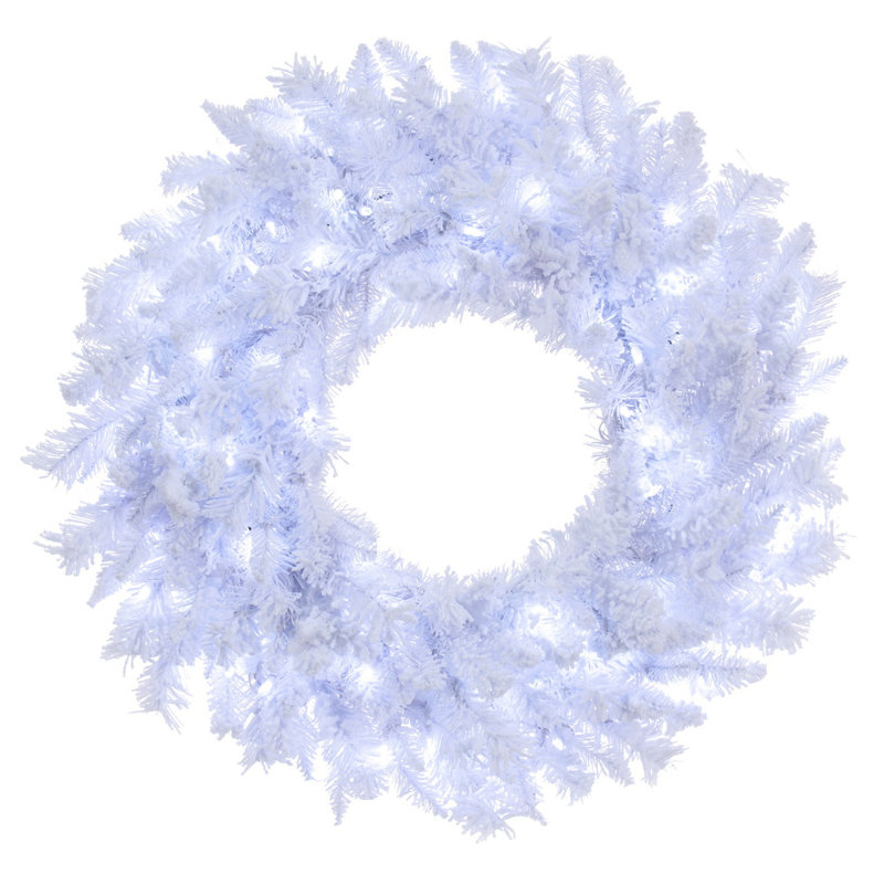 Flocked PVC Wreath, 30" H x 30" W