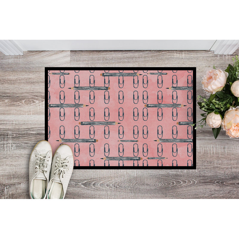 Tapis de porte à trombones organisé, Rose, 24 po x 36 po
