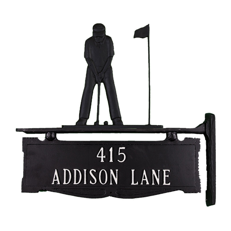 2-Line Address Post, Satin Black, Yes