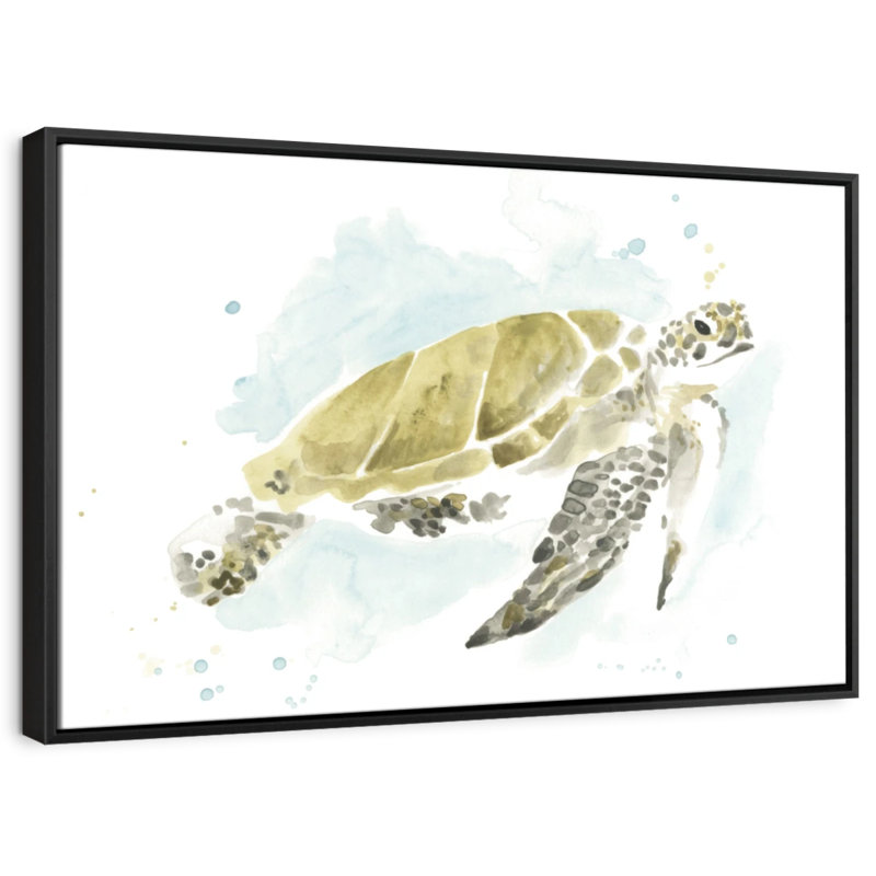 Animal «Aquarelle étude de tortues de mer I», H 21 po x l 31 po