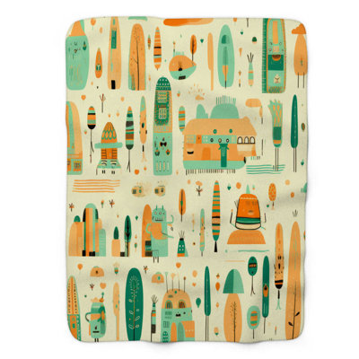 Delightful Urban View - 1 Piece Premium Sherpa Blanket