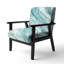 Fauteuil d'appoint rembourré nautique et côtier 'Ireana - Silver Springs I Blue Green