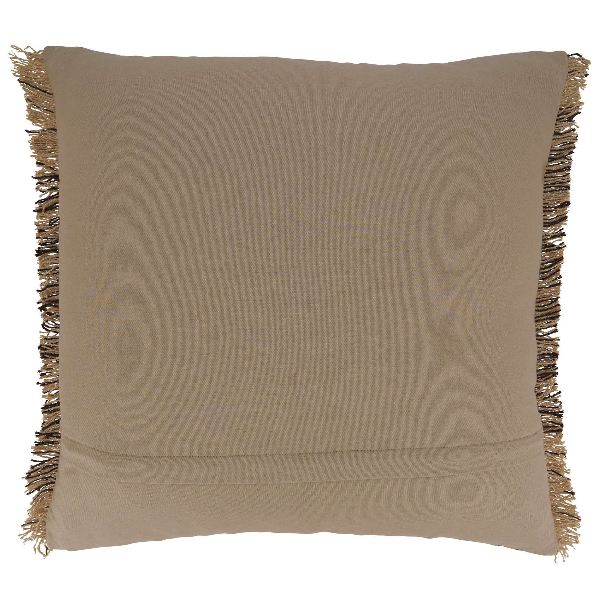 Carey Fringed Cotton Throw Pillow, Natural, Polyester/Polyfill