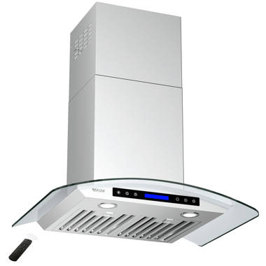 Cosmo 668ICS Series 30 380 Cubic Feet Per Minute Ducted Island Range Hood  with Baffle Filter and Light Included