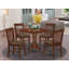 5 Piece Dining Room Furniture Set Includes a Round Kitchen Table with Dropleaf and 4 Linen Fabric Upholstered Dining Chairs, 42x42 Inch, Mahogany-1780679211-1764870117-1816246246