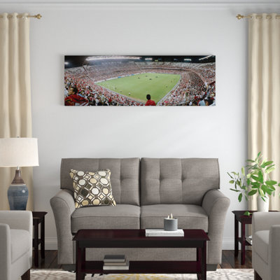 East Urban Home Crowd in a stadium, Sevilla FC, Estadio Ramon Sanchez Pizjuan, Seville, Seville Province, Andalusia, Spain - Photographic Print on Canvas