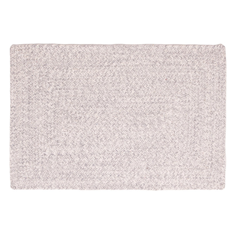 Etherton Farmhouse Handmade Braided Light Gray Reversible Area Rug, Rectangle 4' x 6'