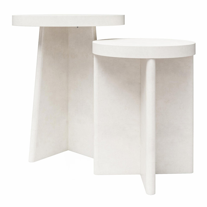 Ensemble de 2 tables de bout rondes