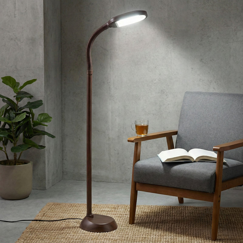 Lampe de travail sur pied Sunlight, Grain du bois, 62.5"