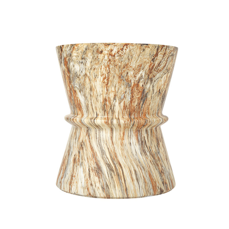 Hourglass shape Outdoor Side Table, Amber/Brown