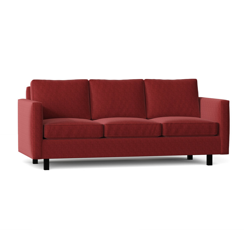 Catalina 85'' Upholstered Sofa, Key Ruby, Black, 84 inches