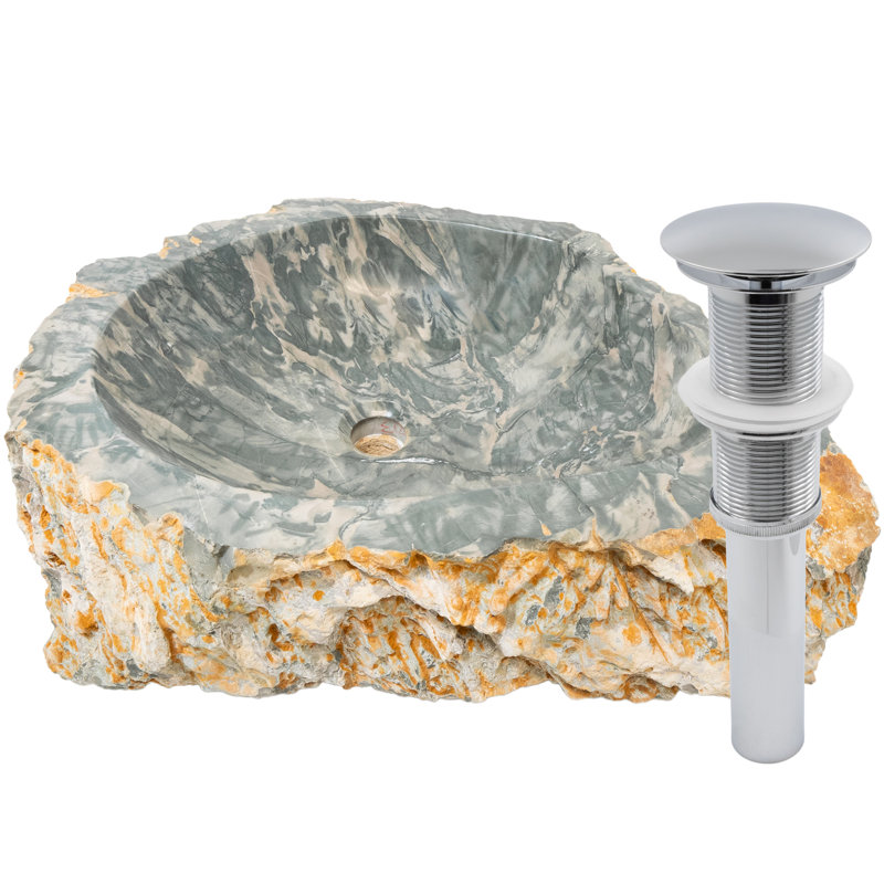 Novatto 17'' Stone Specialty Bathroom Sink, Chrome