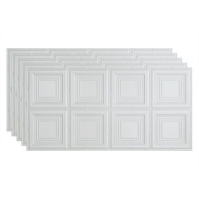 Portrait 24.38'' L x 48.38'' W Textured Vinyl Glue Up Ceiling Tile