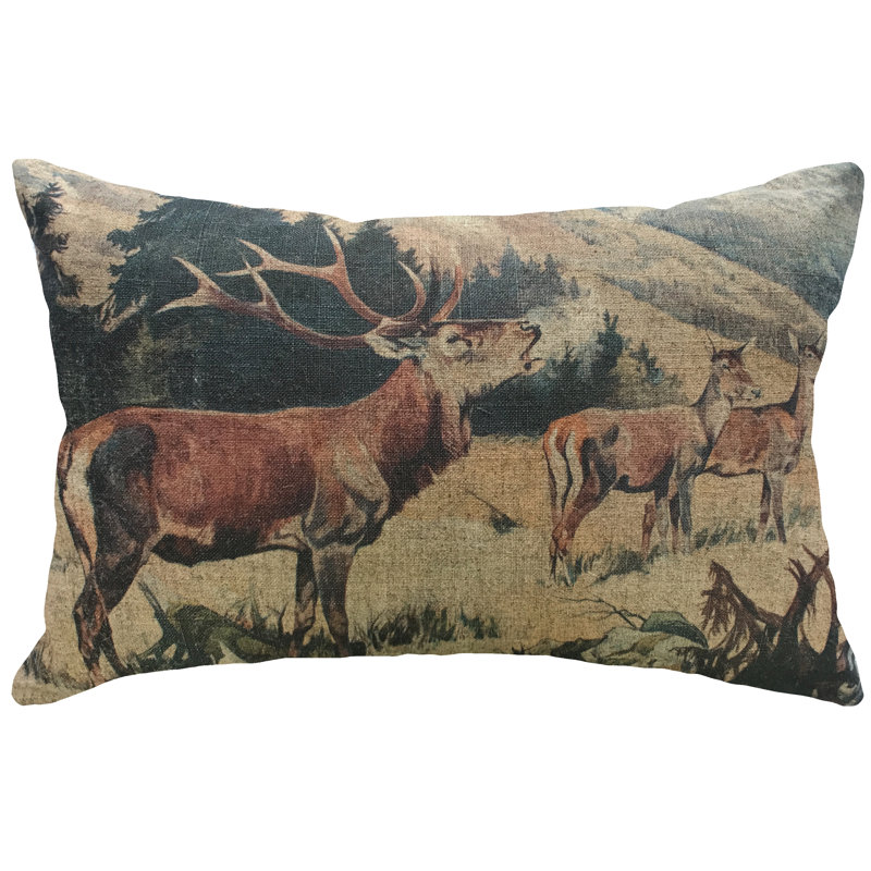  Deer Linen Lumbar Pillow