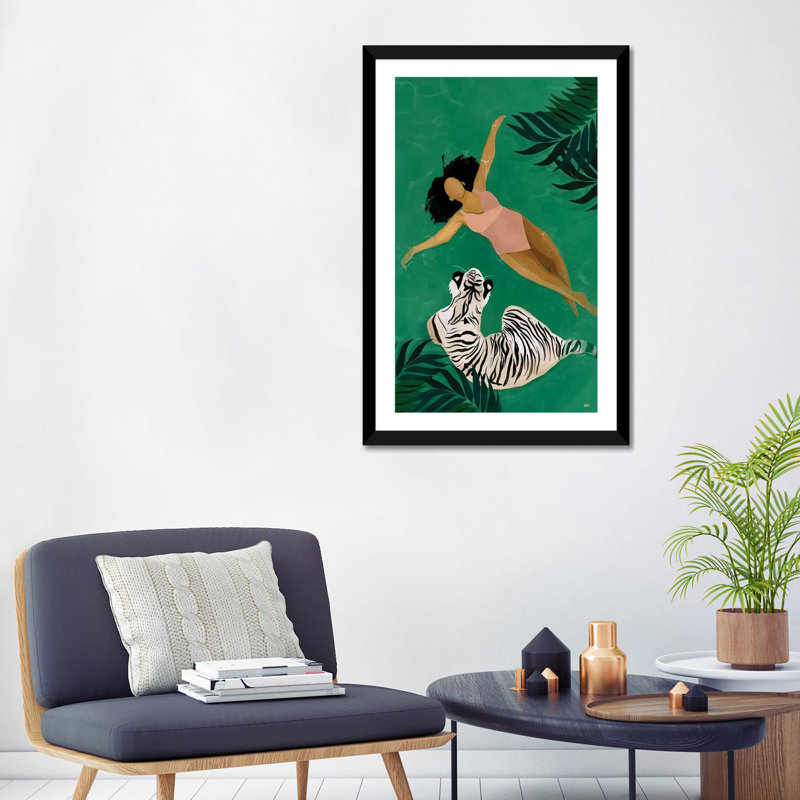 « Drift » par Bria Nicole-impression d’art graphique, Blanc, Papier encadré noir, H 32 po x l 24 po x P 1 po