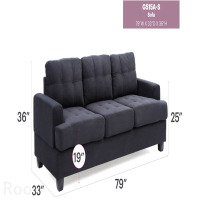 Canapé Furniture Furniture Sandridge G515a-S, noir