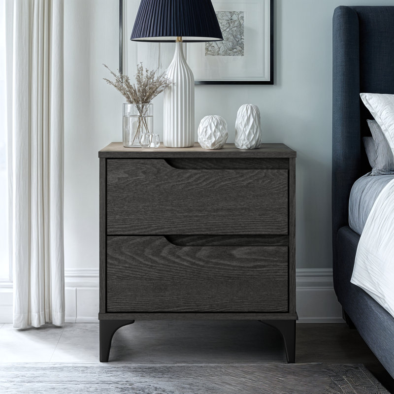 Table de chevet 2 tiroirs 20 po Norcross, Gris