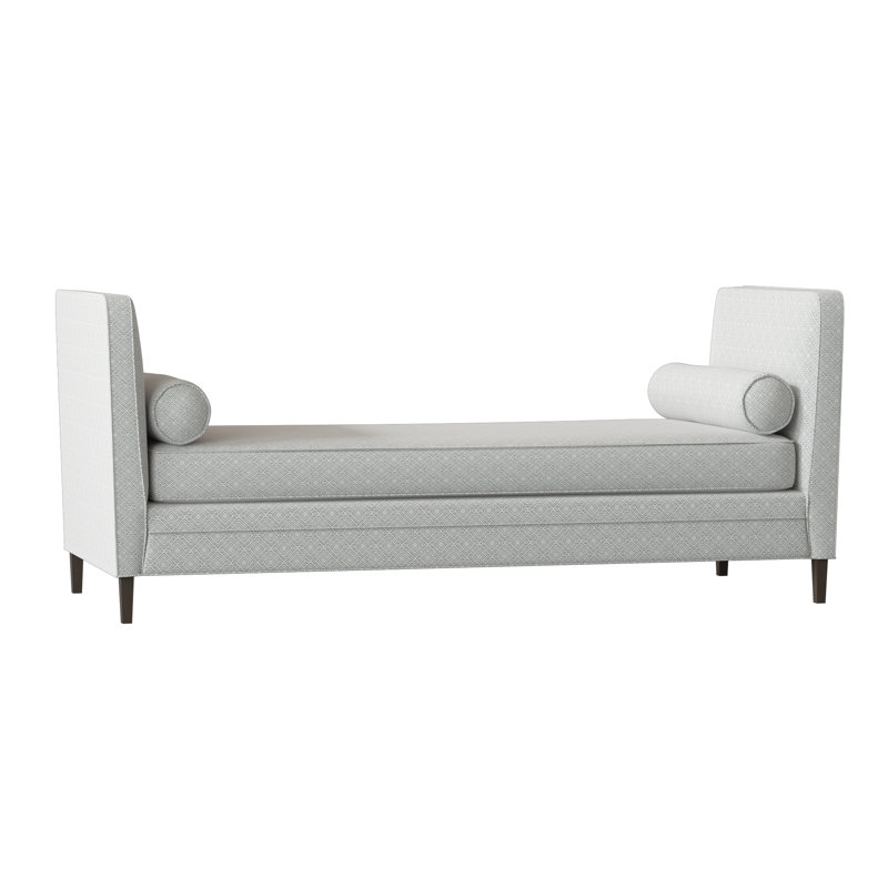 Banc rembourré Lydia, Turquoise Gigi, Blanc antique