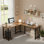 Bureau en forme de L de 49 pouces - Bureau d'ordinateur, bureau de coin, table de jeu pour PC, avec support pour unité centrale, sac latéral pour bureau à domicile, station de travail d'écriture robuste
