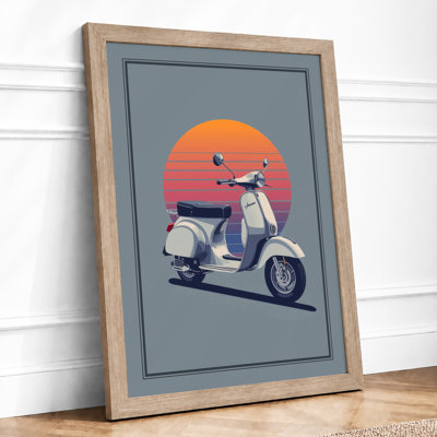 Vespa in the Sun Retro - Framed Print