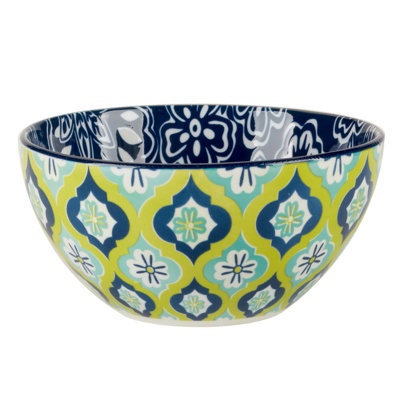 Multicolor Ceramic 30 oz Microwave Safe Dessert Bowls Set