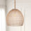 Luminaire suspendu en osier de rotin, luminaire suspendu en corde fait à la main, abat-jour à 1 lumière pour plafond
