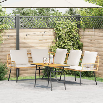 Set Of 2 Natural Rattan Medium Seats Many Outdoor Outdoor Conversation Sets Set