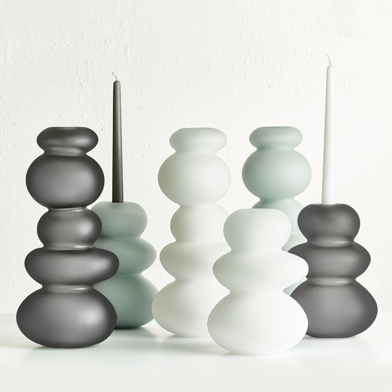 Cairn Candlestick, Opal Gray
