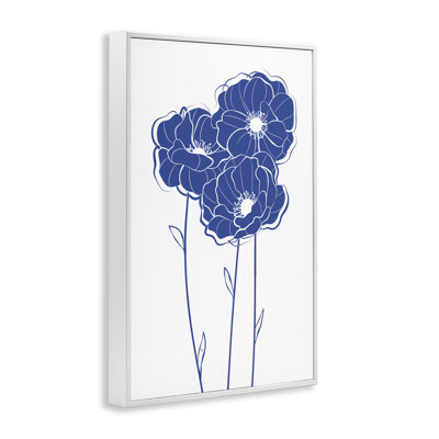 Trio de fleurs bleues simples, estampe numérique, design par Martina Pavlova