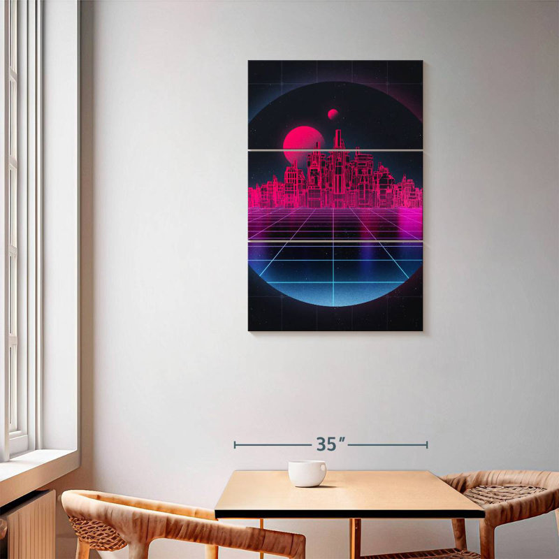 Kelan Neon Pink City, 57" H x 36" W