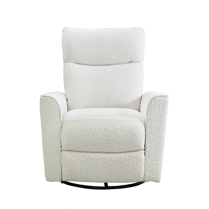 Soho Swivel Glider, White Boucle