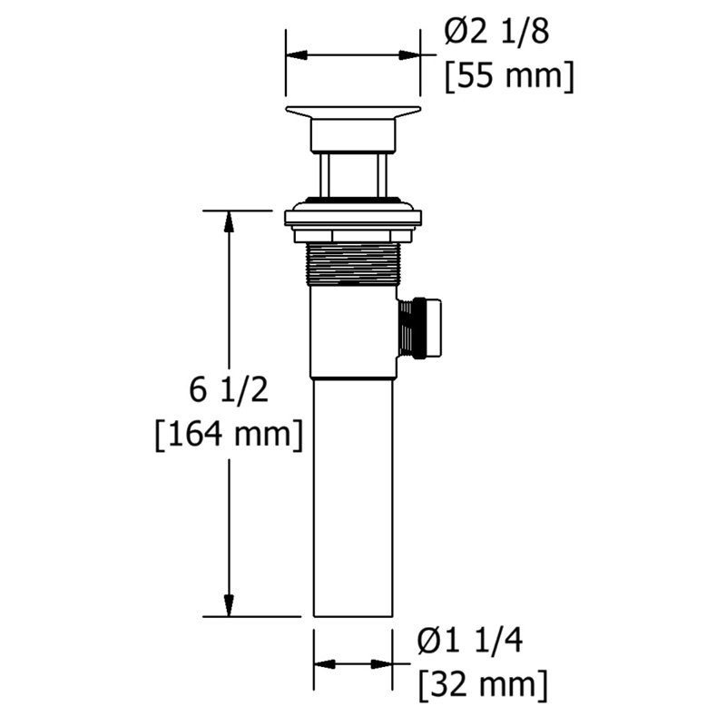 Drain escamotable pour lavabo avec trop-plein Riobel, Or brossé