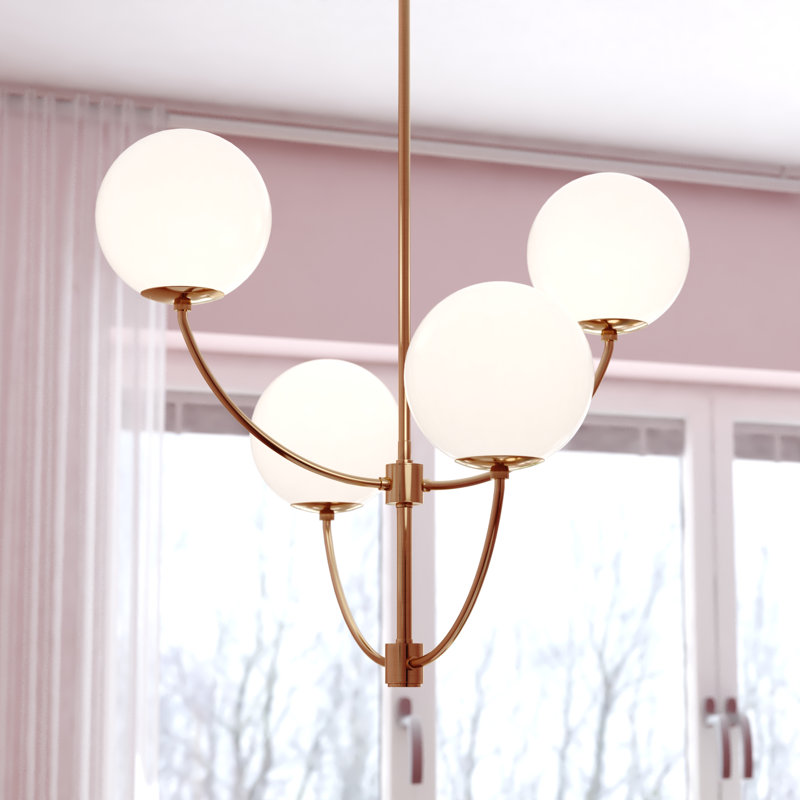 Krystalle 4 - Light Steel Dimmable Globe Chandelier