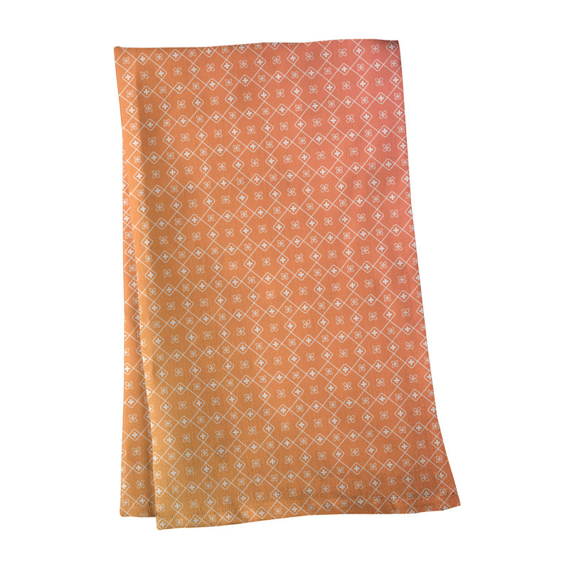 Serviette à thé à motif napperon, Polyester sergé, Orange