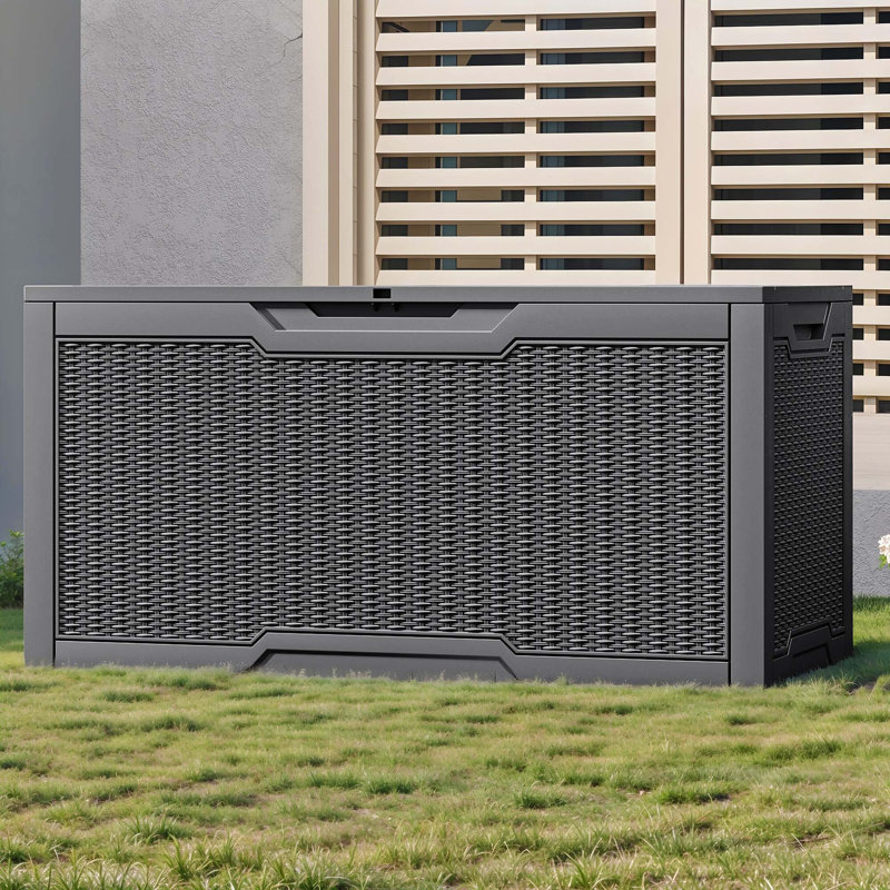 Contenant verrouillable pour terrasse 100 gallons, Gris foncé