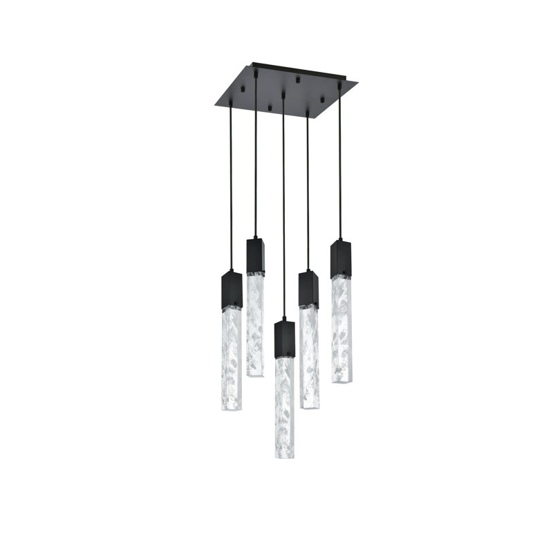 Luminaire suspendu Aurora 20 pouces en or satiné, Noir