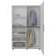 Multicolore, armoire haute autoportante avec tringle et tablettes, armoire de chambre compacte, panneau de fibres à densité moyenne