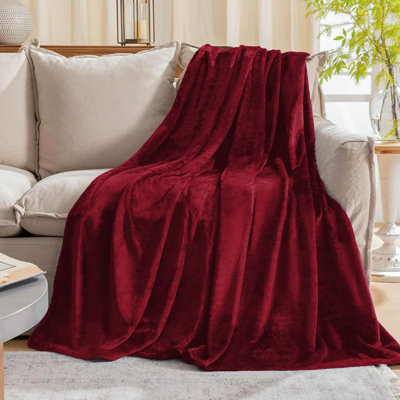 Ultra Soft Plush Faux Fur Reversible Fleece Throw Blanket