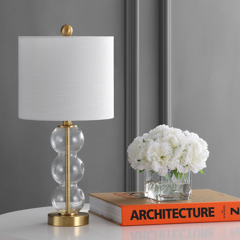Chewning Table Lamp, Clear/Brass Gold