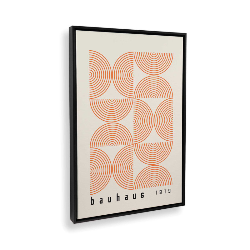«Orange Bauhaus Composition», reproduction sur toile , H 30,75 po x l 20,75 po, Noir satiné