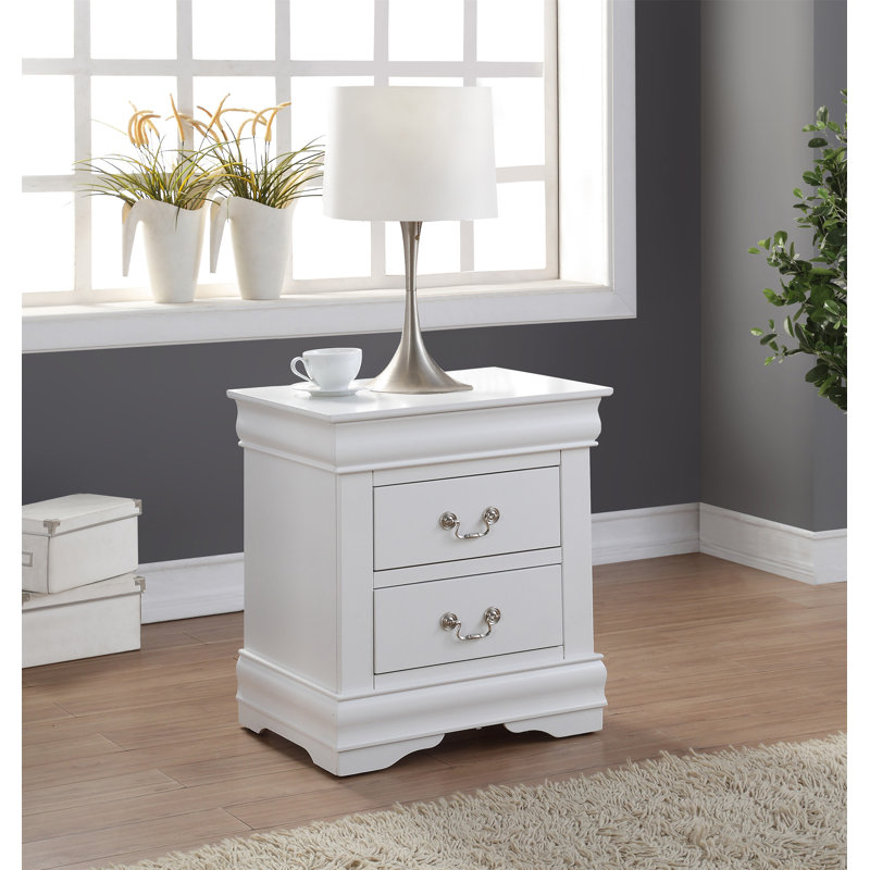 Table de chevet avec tiroirs spacieux et fabrication durable pour les chambres modernes, Blanc