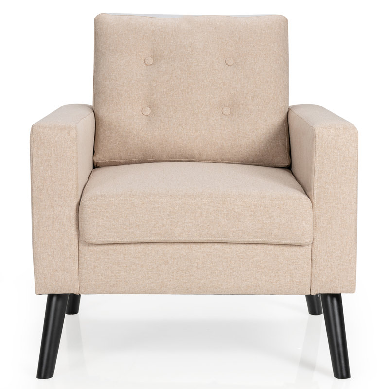 Fauteuil capitonné de 29,5 cm de large Grunwald, Beige