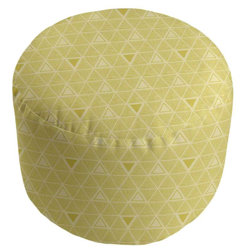 Upholstered Pouf, Light Yellow