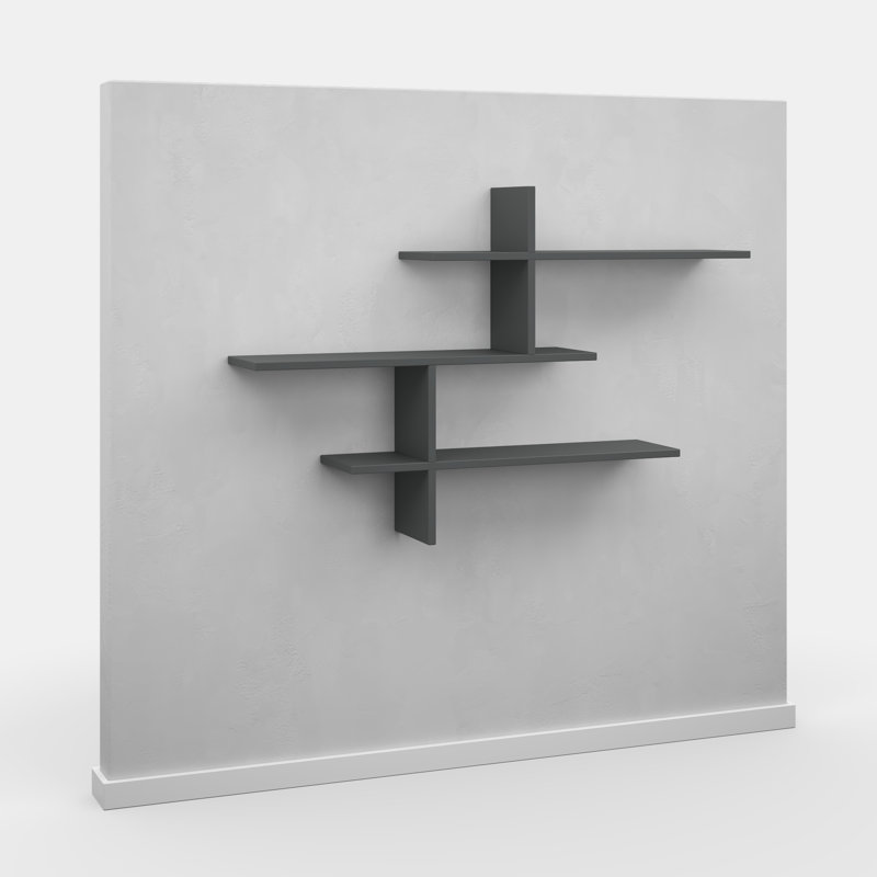 Girouard 3 Piece Floating Shelf, Anthracite