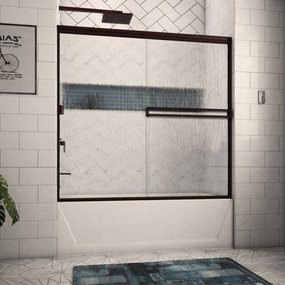 Porte de baignoire demi-cadre sans contour l 54 po x H 56 po