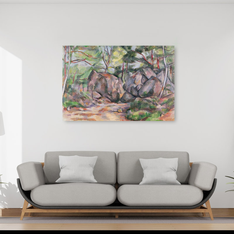 Forêt de rochers, 1893, estampe d'art mural abstraite contemporaine, H 40 po x l 60 po